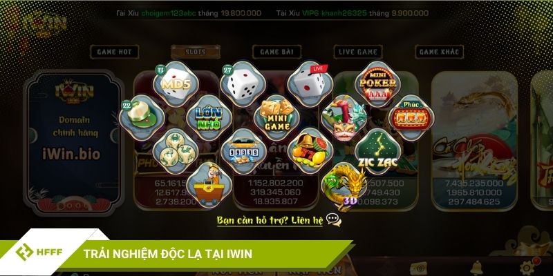 Trải nghiệm độc lạ tại IWIN