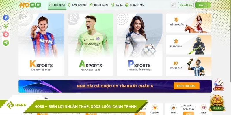 HO88 – Biên lợi nhuận thấp, Odds luôn cạnh tranh