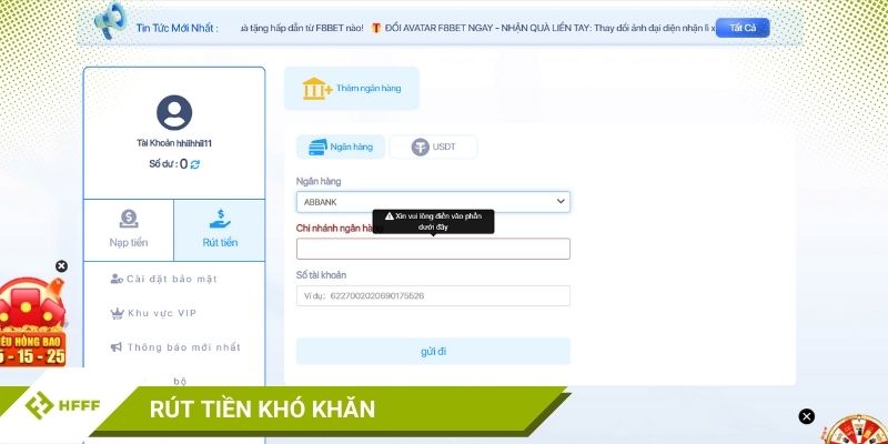 Người chơi gặp tình trạng rút tiền khó khăn khi chơi tại F8BET