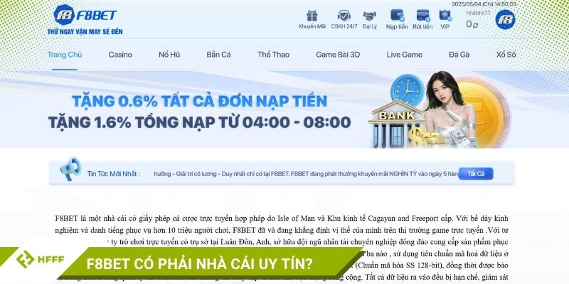 F8BET có phải nhà cái uy tín?
