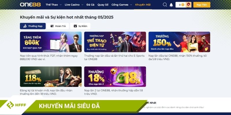 Khuyến mãi siêu đã tại nhà cái ONE88