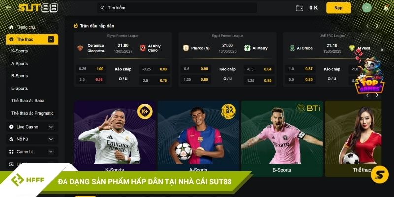 Đa dạng sản phẩm hấp dẫn tại nhà cái Sut88