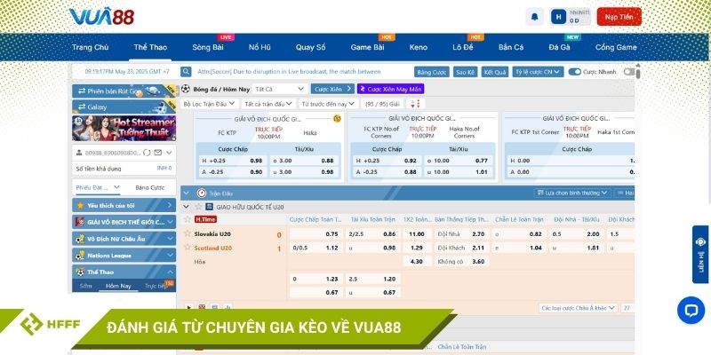 Tỷ lệ kèo tại nhà cái VUA88