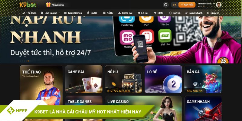 K9BET là nhà cái châu Mỹ hot nhất hiện nay