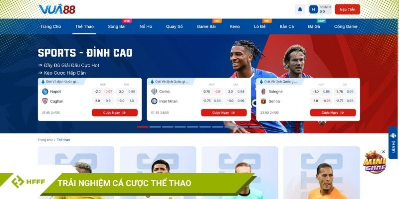 Trải nghiệm cá cược Thể thao