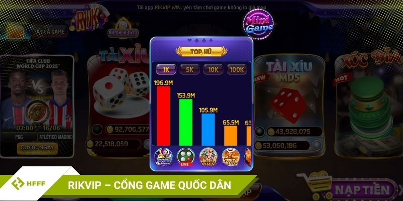 RikVip – Cổng game quốc dân, hợp với người chơi truyền thống