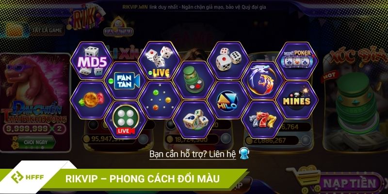 RikVip – Ấn tượng với phong cách đổi màu & hiệu ứng đẹp