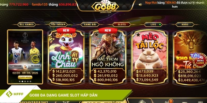 Go88 đa dạng game slot hấp dẫn