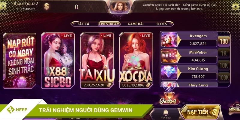 Giao diện và trải nghiệm người dùng GEMWin