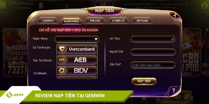 Review nạp tiền nhanh chóng tại cổng game GEMWin