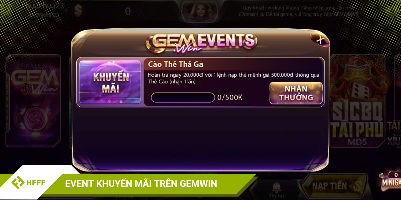 EvenT khuyến mãi trên GEMWin Club