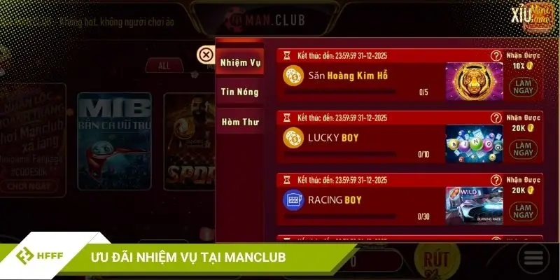 Ưu đãi nhiệm vụ tại Manclub