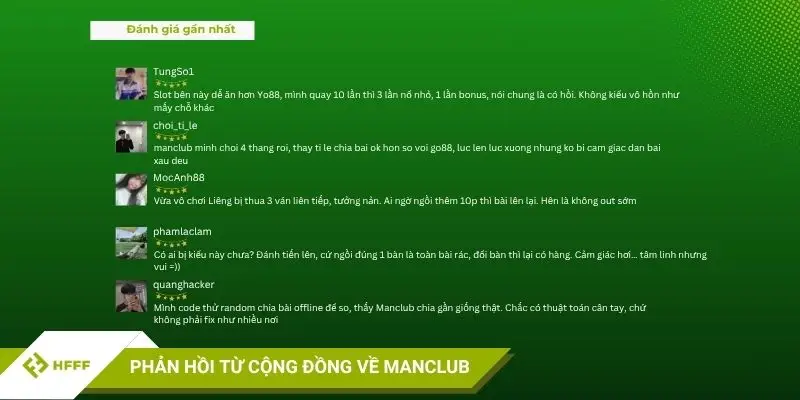 Phản hồi thực tế từ cộng đồng người chơi Manclub