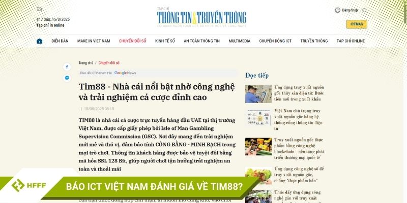Báo ICT Việt Nam đánh giá ra sao về sân chơi Tim88?