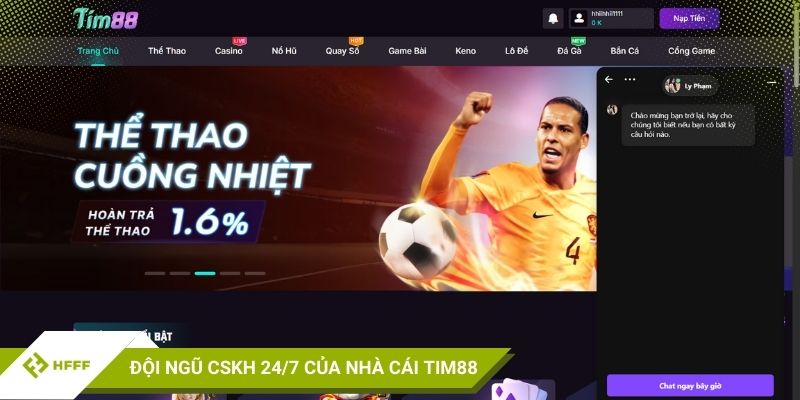 Đội ngũ CSKH 24/7 của nhà cái Tim88